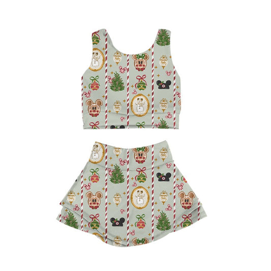 KIDS Crop + Skort Set - Holly Jolly PREORDER