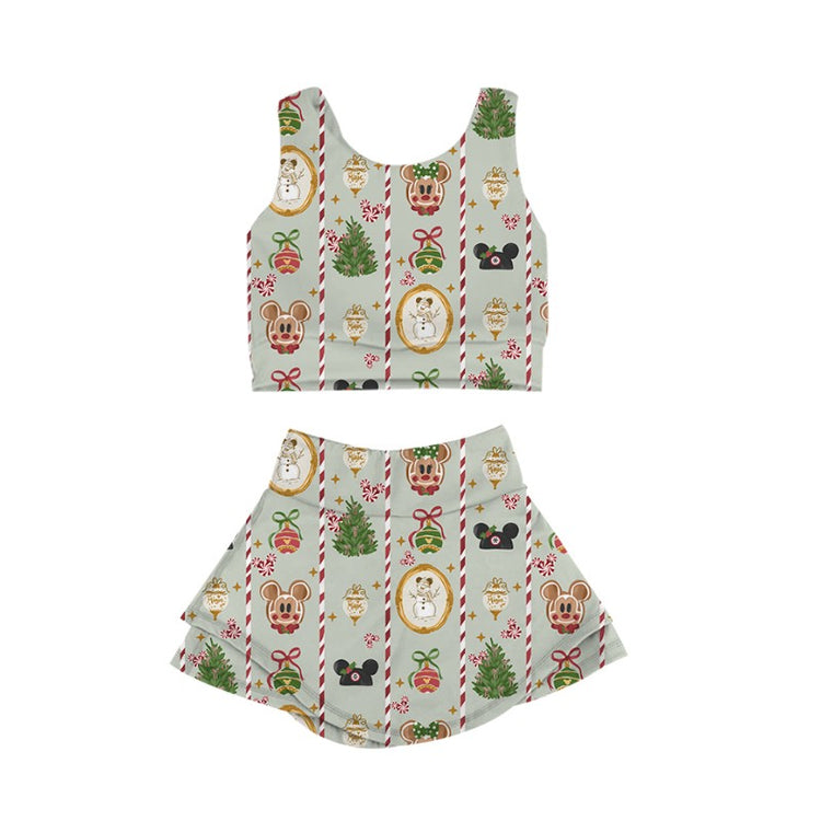 KIDS Crop + Skort Set - Holly Jolly PREORDER
