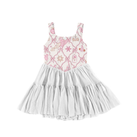 ADULT Mesh Tank Dress - Pink Icons