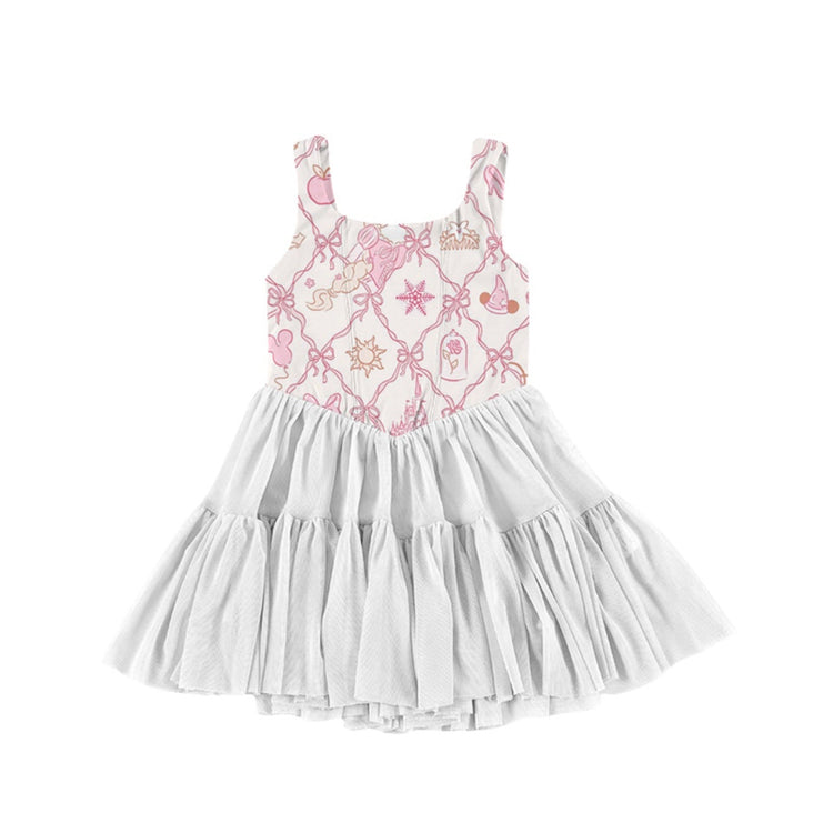 ADULT Mesh Tank Dress - Pink Icons