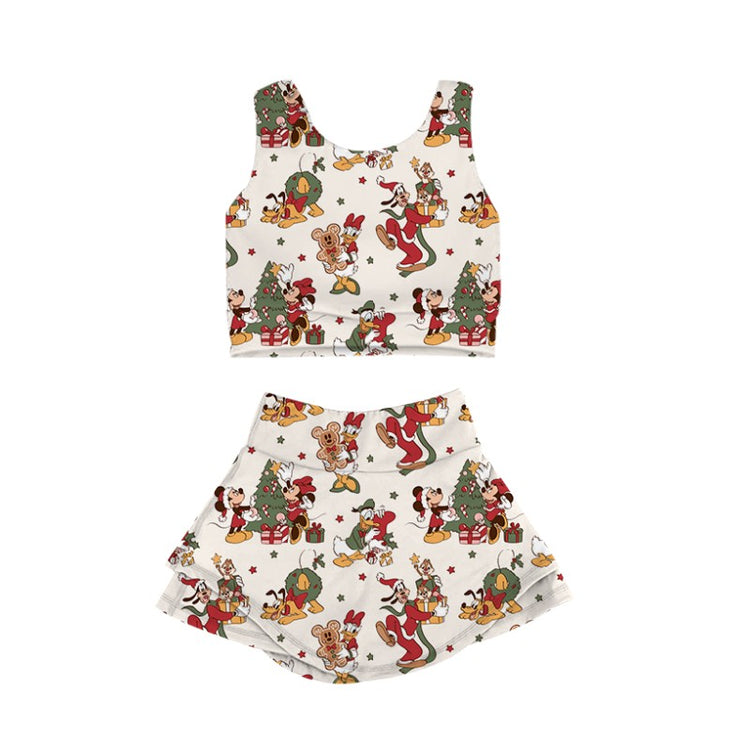 KIDS Crop + Skort Set - Night Before Christmas PREORDER