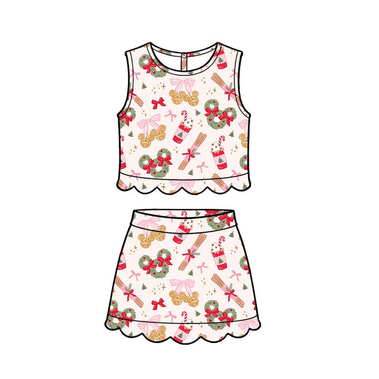 KIDS Scallop Tank + Skort Set - Sweets + Treats PREORDER