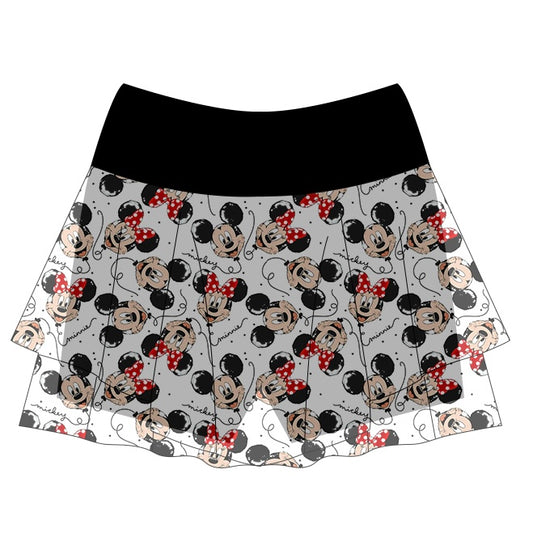 ADULT Mesh Magic Skort - Main Street Magic Balloons WHITE