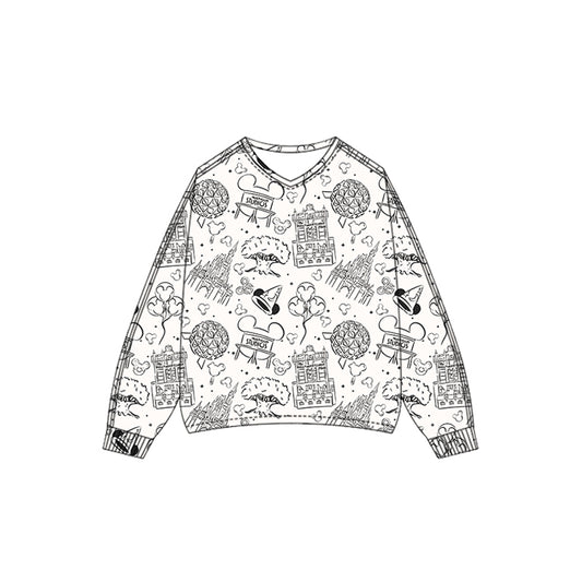 KIDS V Neck Pullover - Park Hopper Icons BLACK