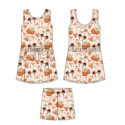 KIDS Scuba Tank Dress/Shorts set - Pumpkin Spice